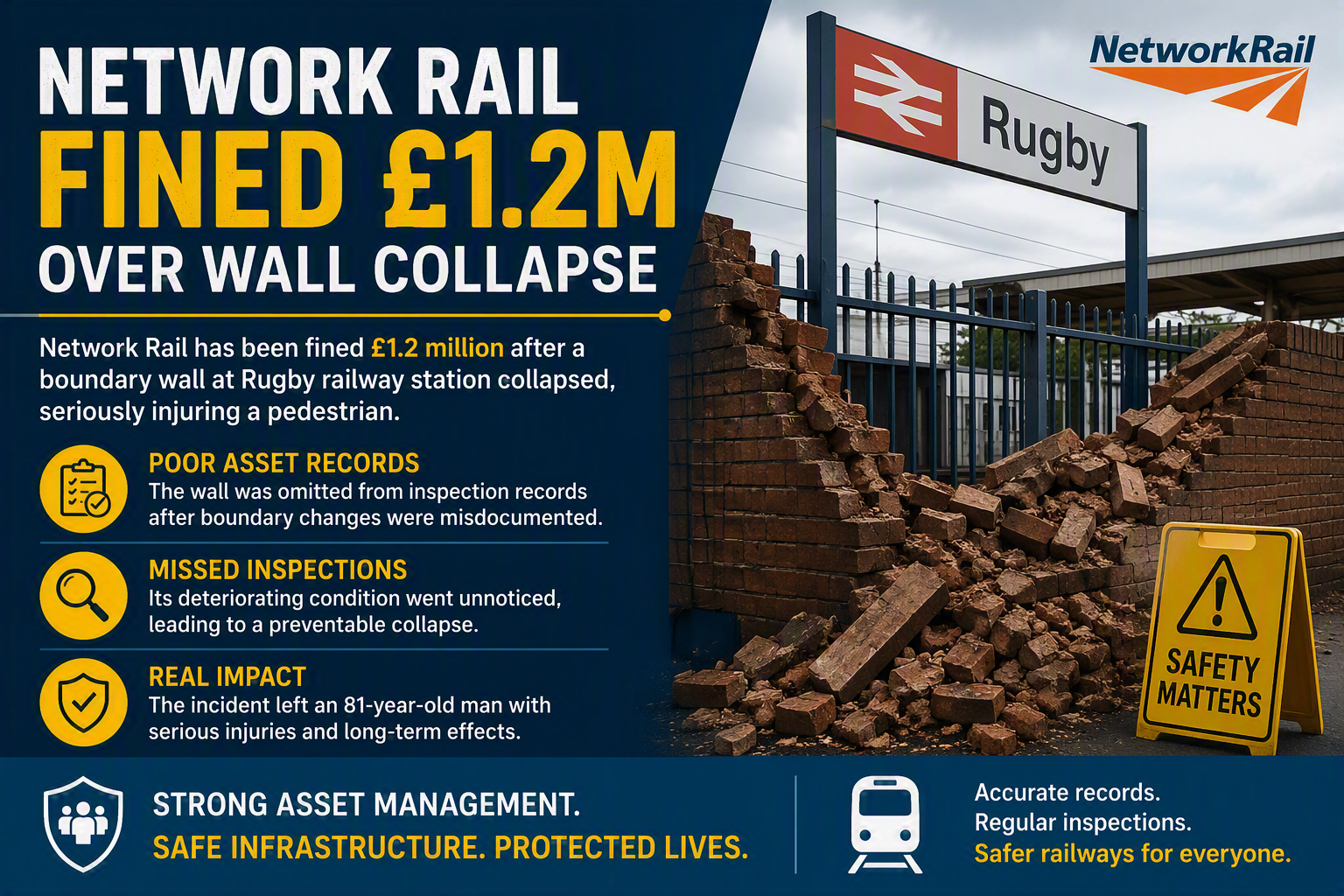 Network Rail fined £1.2m over wall collapse