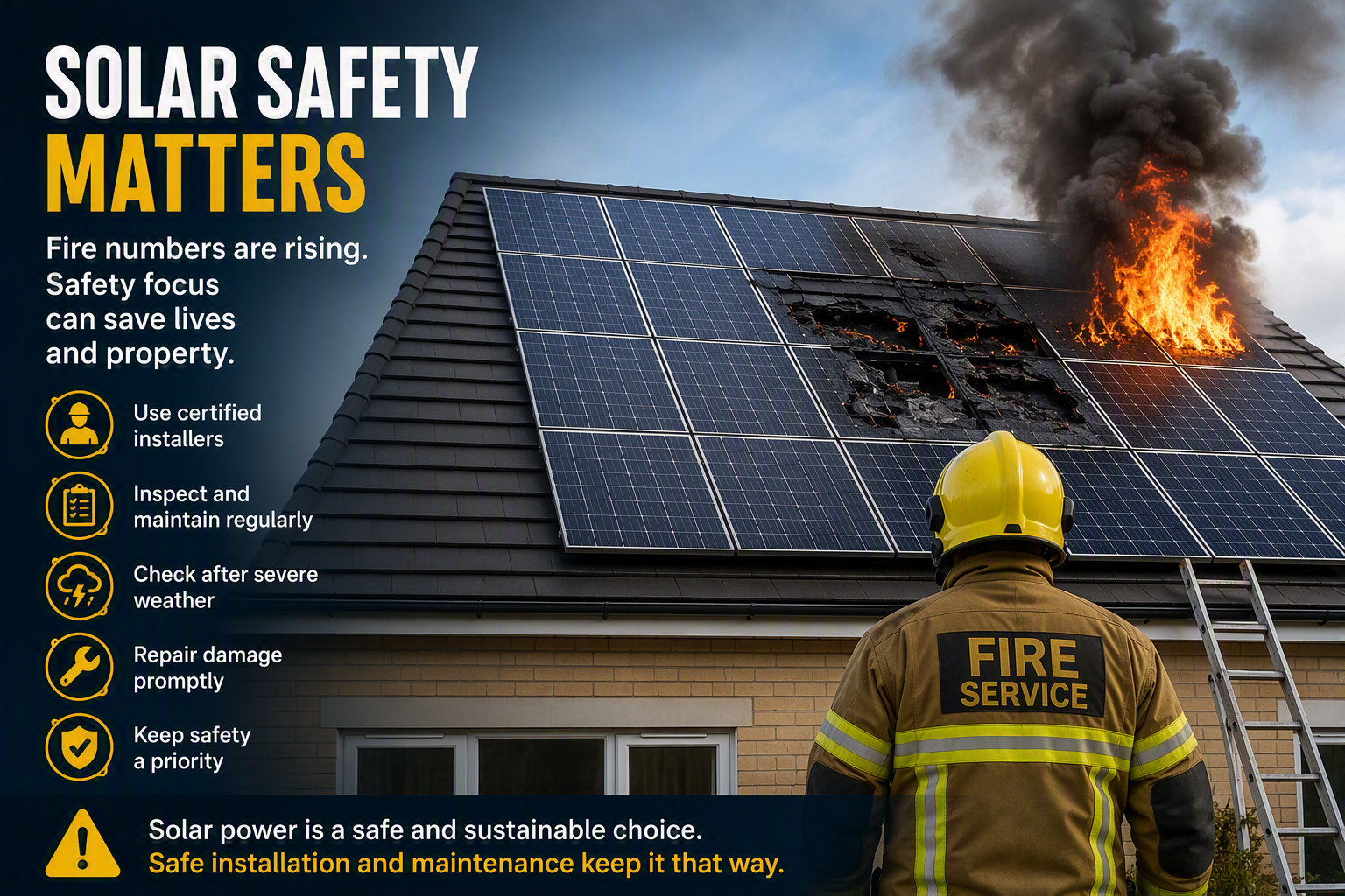 Call for Safety Focus as Solar Panel Fire Numbers Increase