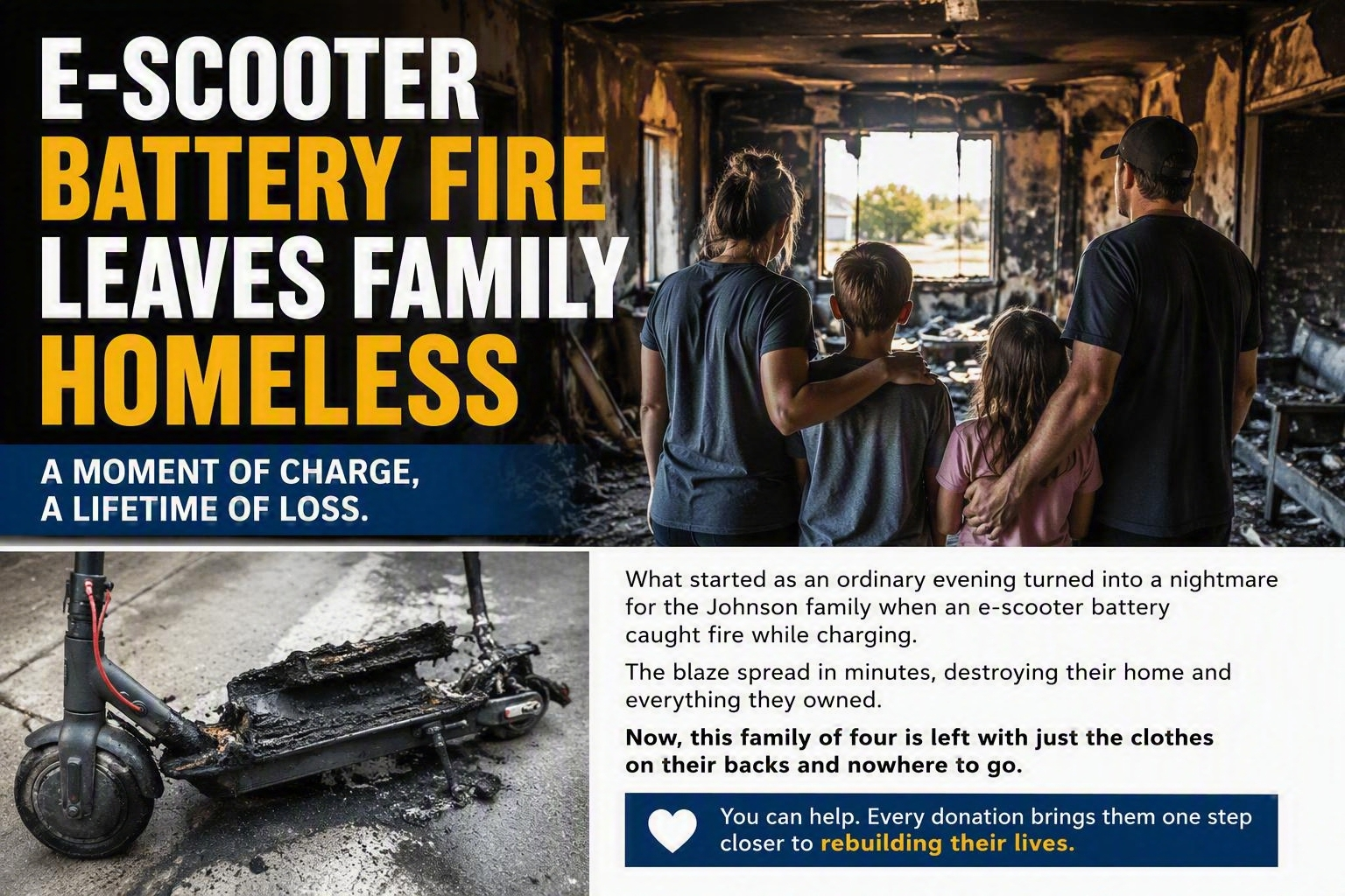 E-Scooter Battery Fire Leaves Family Homeless