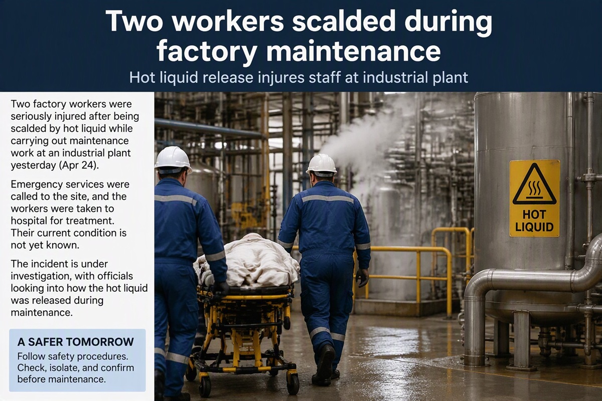 Two Workers Scalded During Factory Maintenance