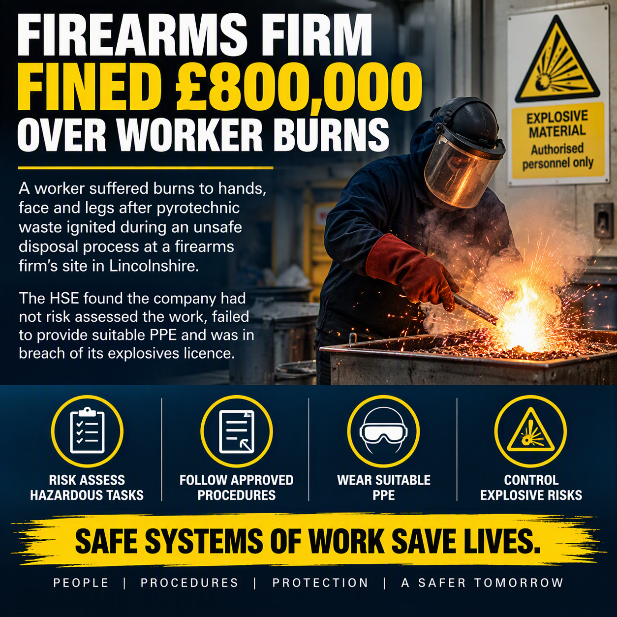 Firearms Firm Fined £800,000 After Worker Suffers Burns