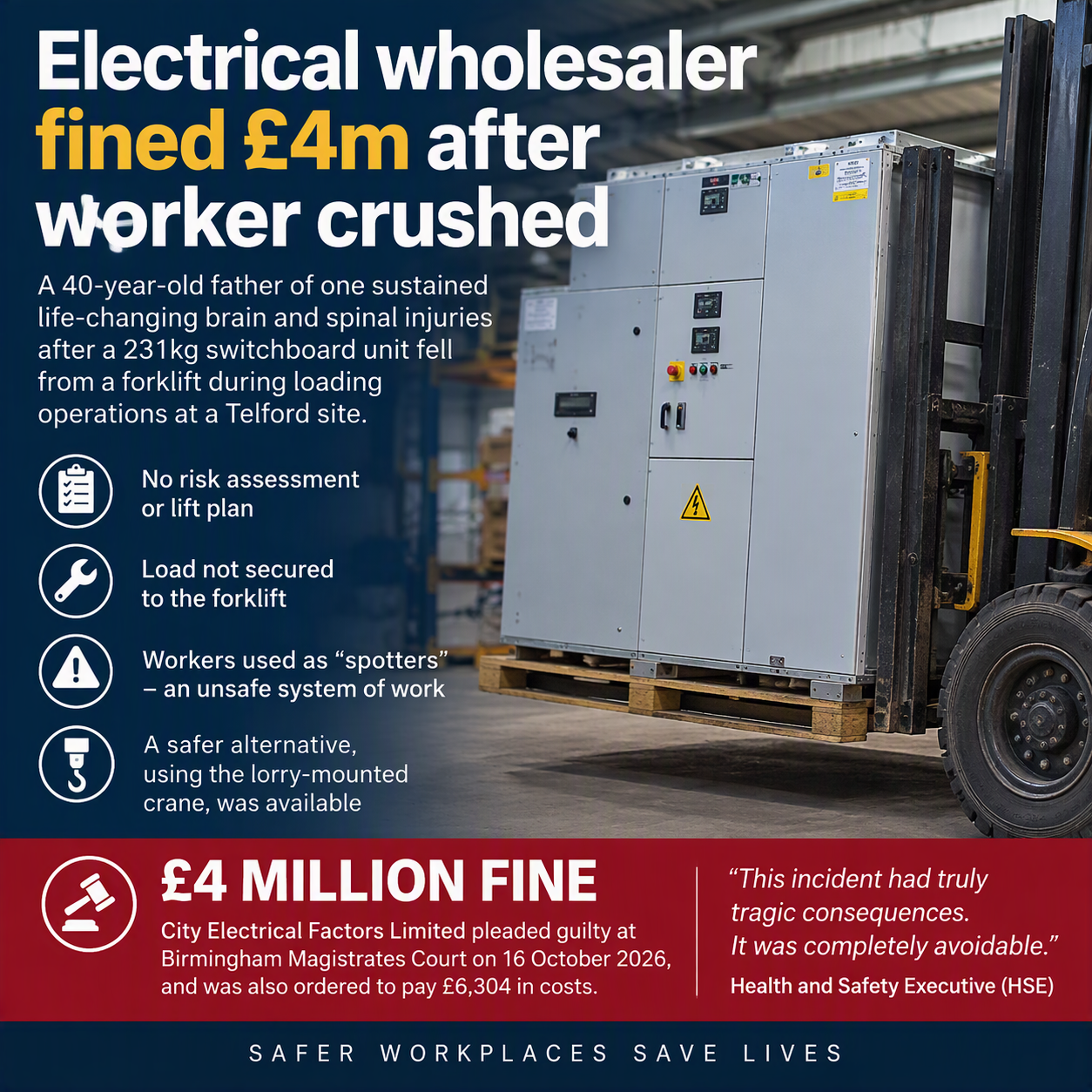 Electrical wholesaler fined £4m after worker crushed